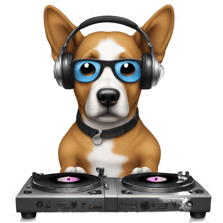 dj dog remixing a record emoji