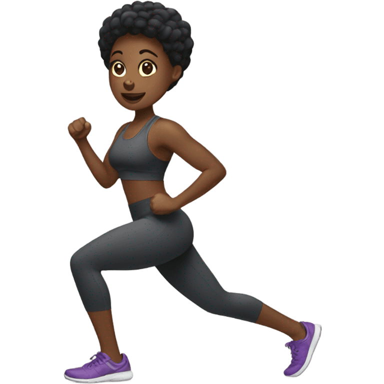 Black woman doing exercise emoji