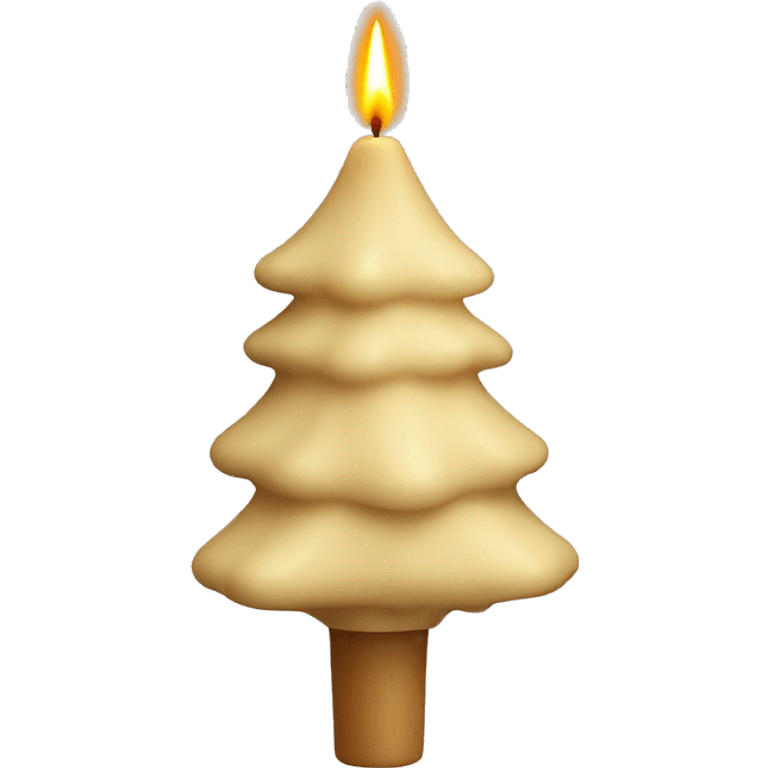 beige wax candle shaped like a pine tree emoji