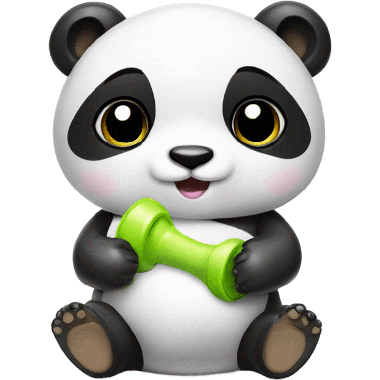 Baby panda with a soother emoji