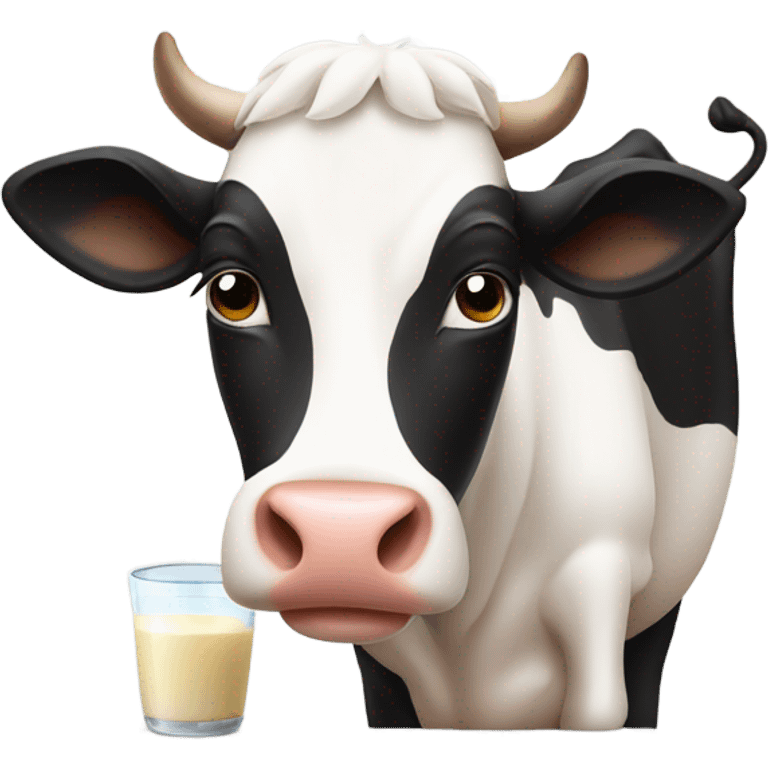 Cow drinking milk emoji