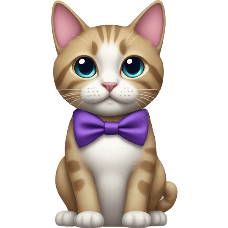 A cat with a purple tie  emoji