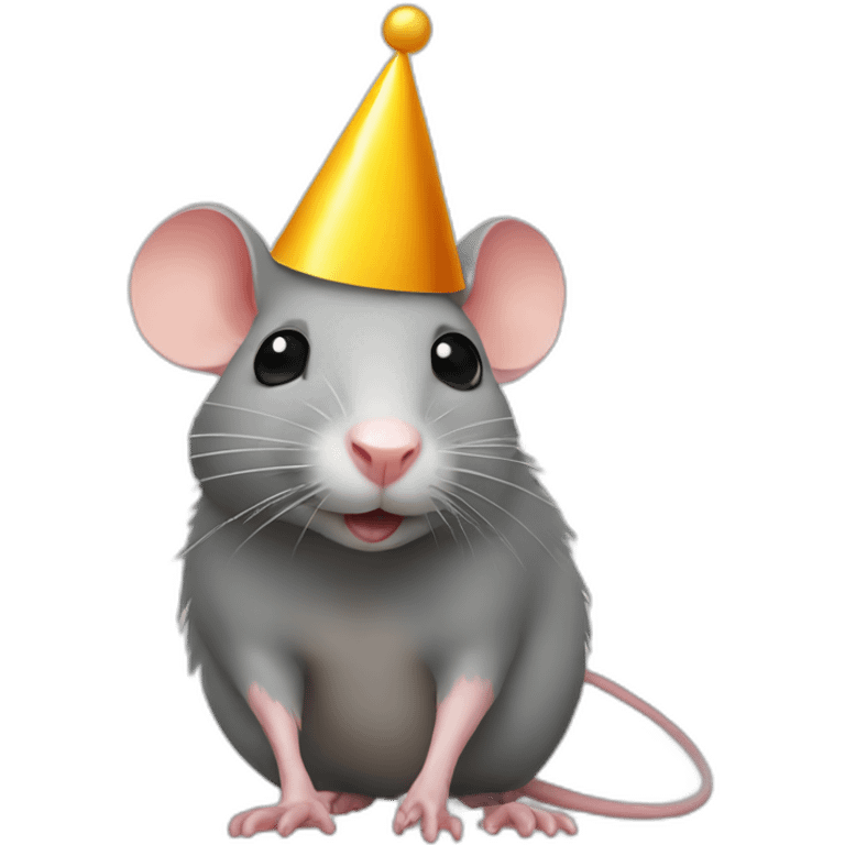 rat wearing a party hat emoji