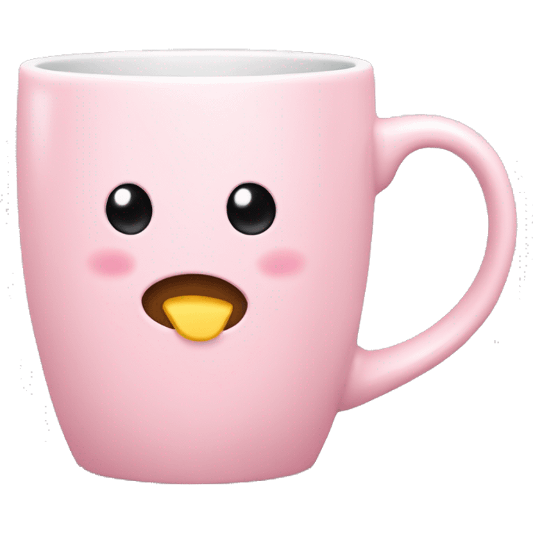 Single light pink mug cute emoji