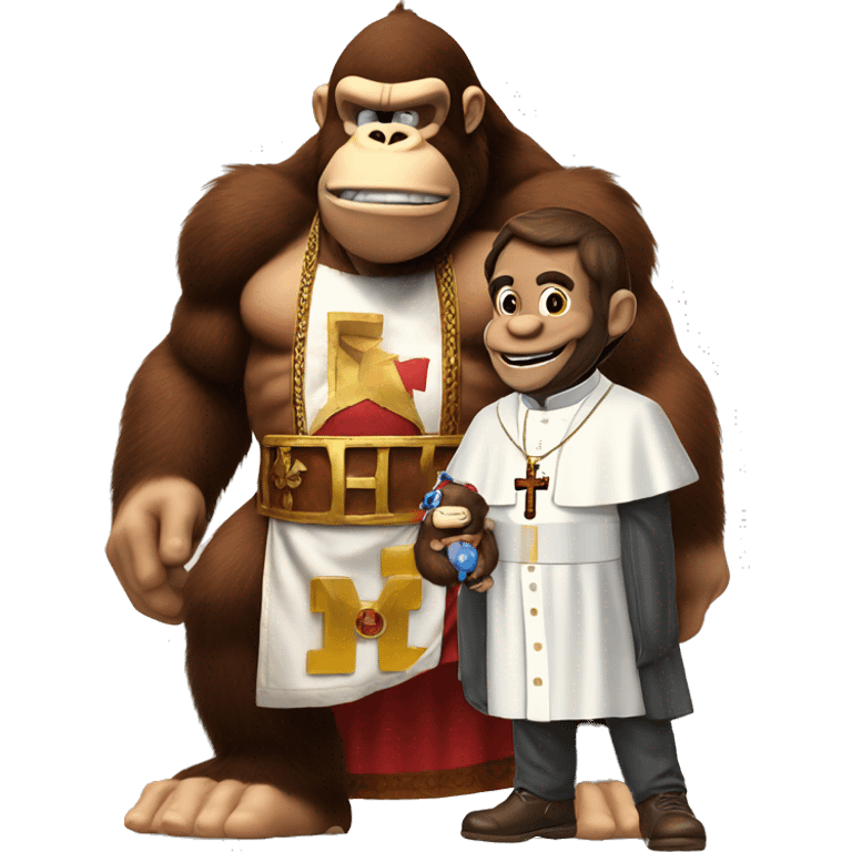 donkey kong with a pope emoji