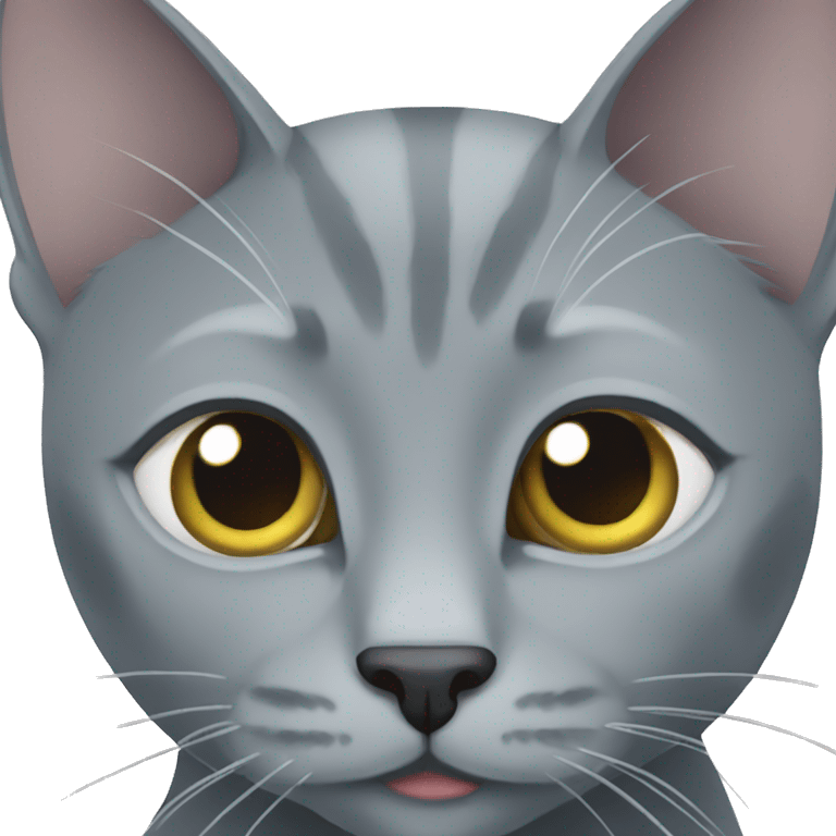 Grey Russian blue cat emoji