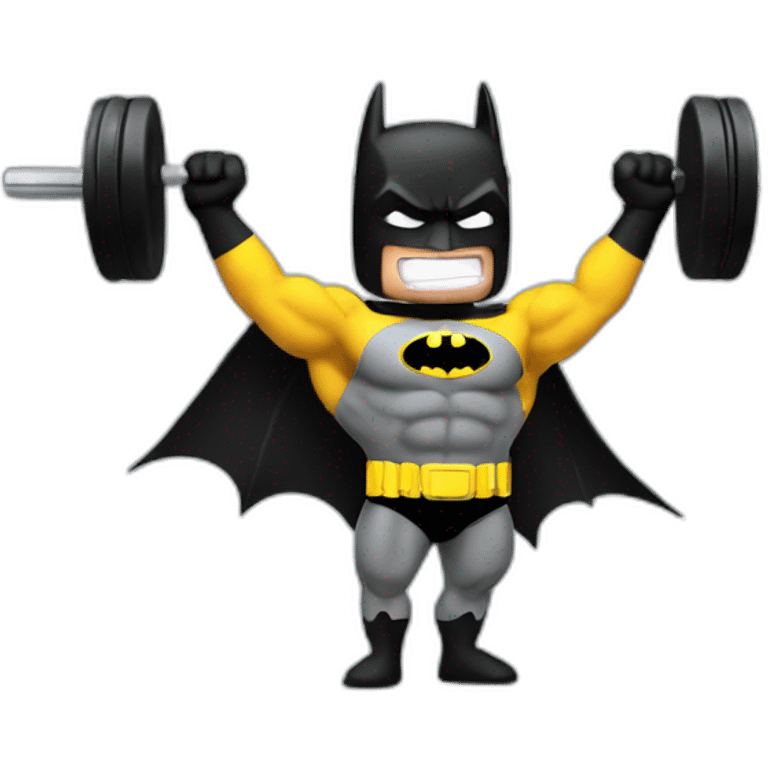 batman lifting weights emoji