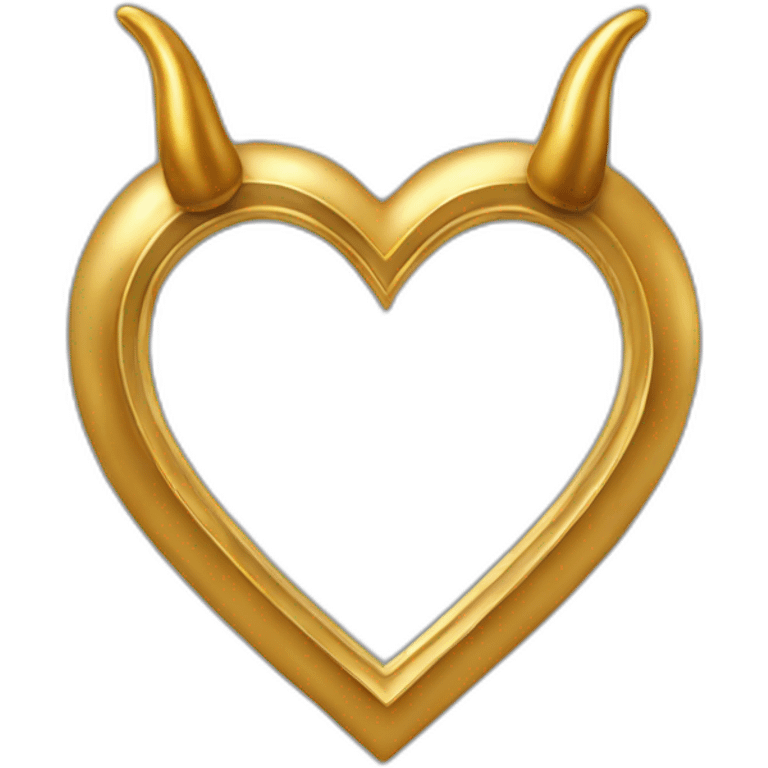 Gold heart frame with horns emoji