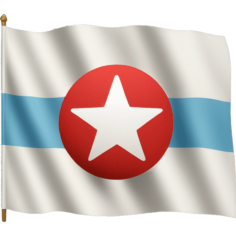 Galician flag with red star in the middle emoji