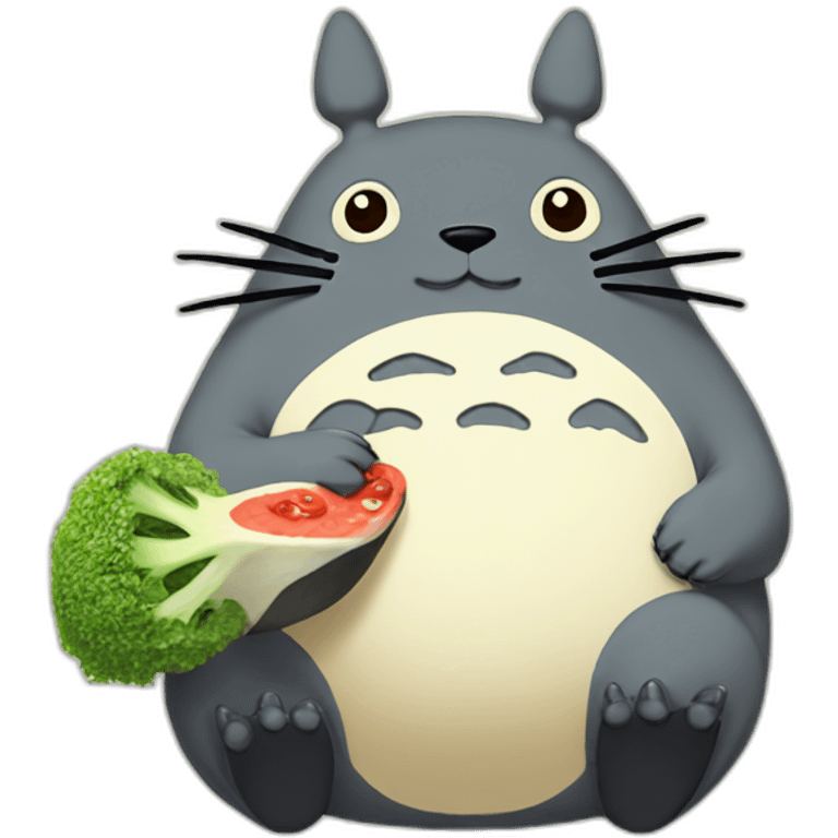 totoro eating emoji