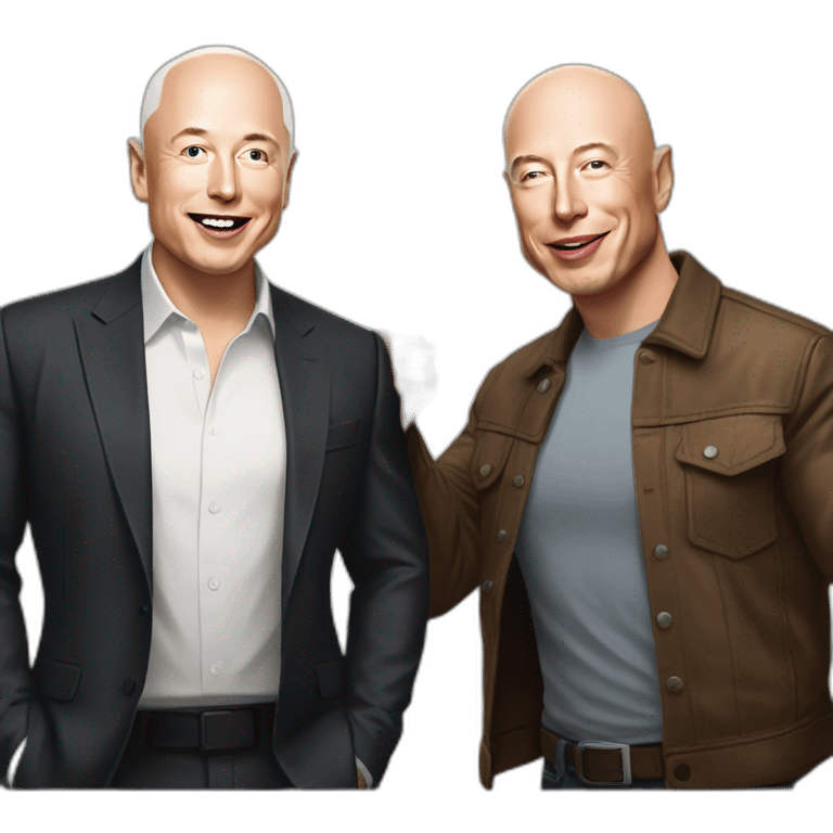 elon musk fancing with jeff bezos emoji