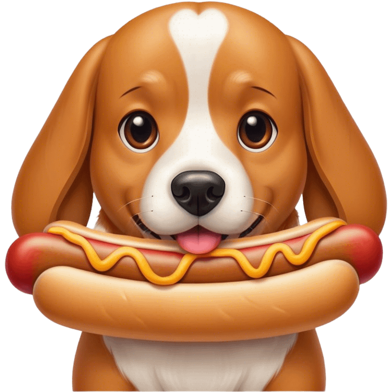 Dog with hotdog emoji