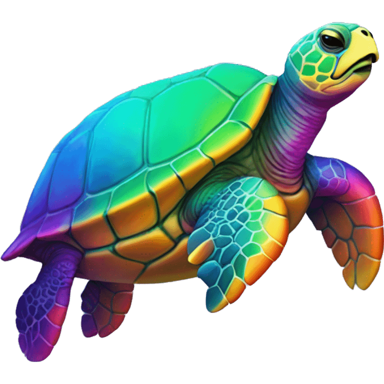 neon rainbow sea turtle emoji