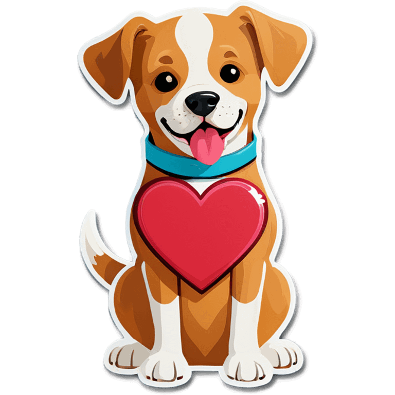 Dog with heart shirt emoji