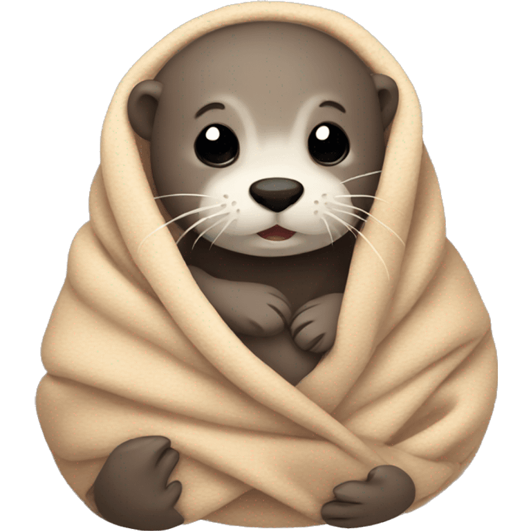 otter cozy in blanket emoji