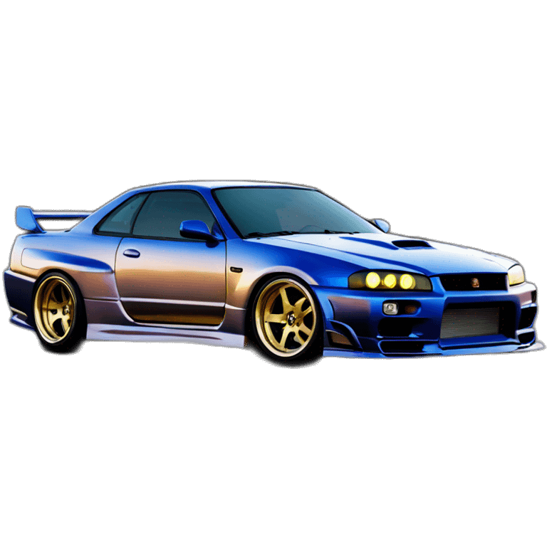 paul walker avec une Nissan skyline r34 emoji