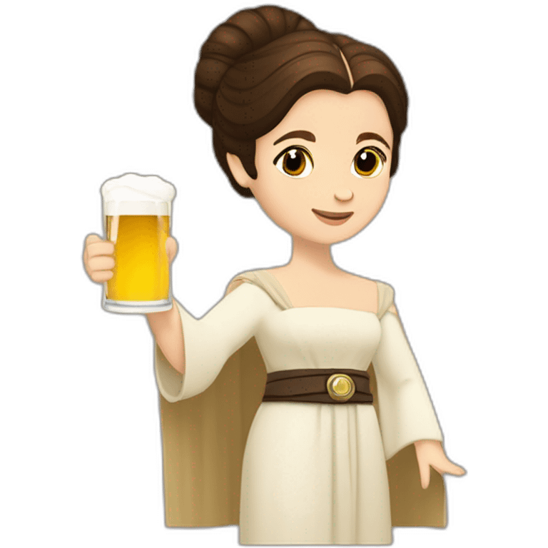 princesa leia con una jarra de cerveza emoji