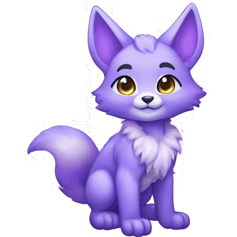 shiny, colorful, lavender-violet, gradient, Kemono-style, Chibi, Anthro-Fur-Sona-Fakémon, Full Body emoji