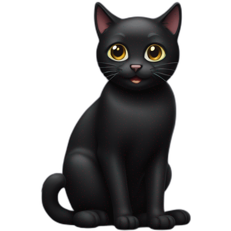 Fun black cat emoji