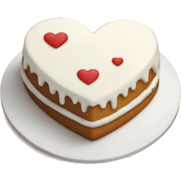 White heart shaped cake emoji