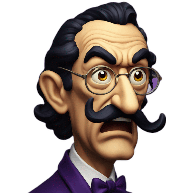 Salvador Dali angry waluigi emoji