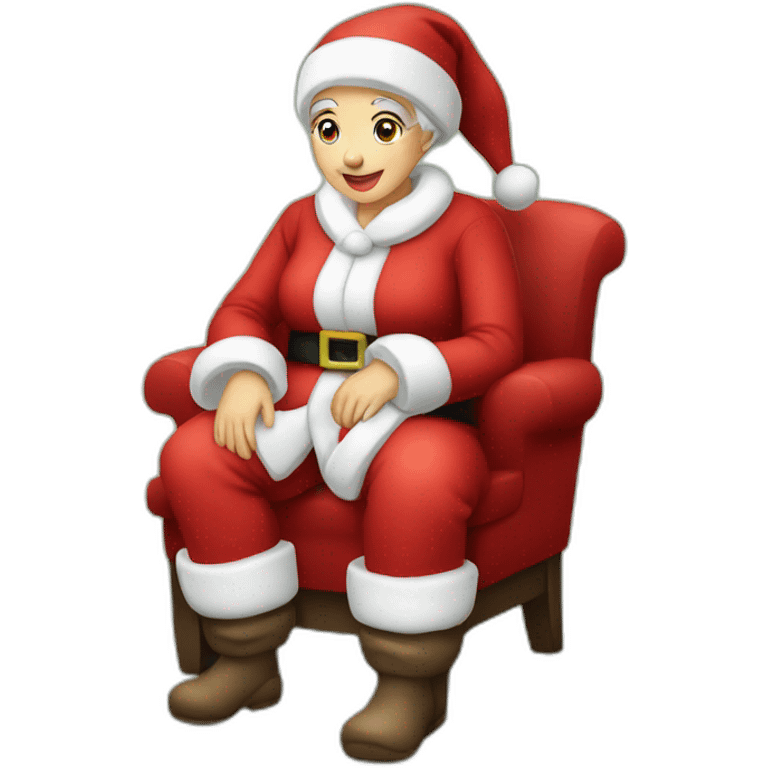 mrs santa claus sitting on puf emoji