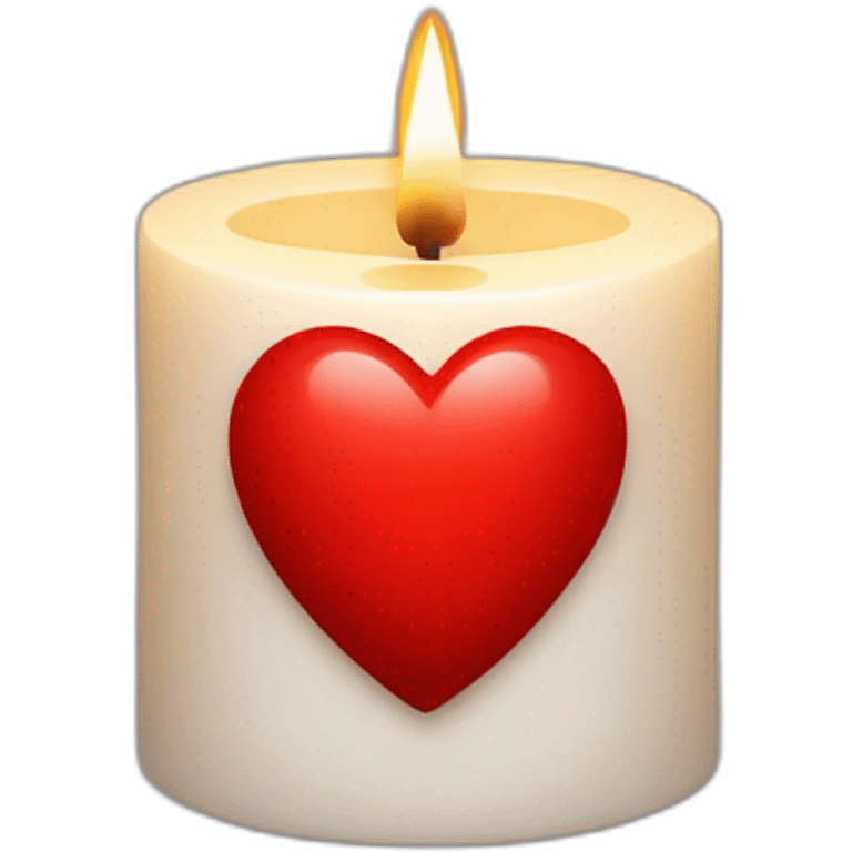 Red heart with a candle insight symbol for death emoji