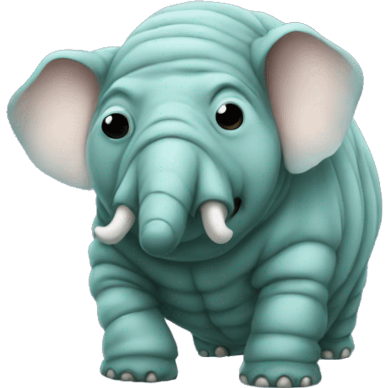 a tardigrade dressed up as an elephant emoji