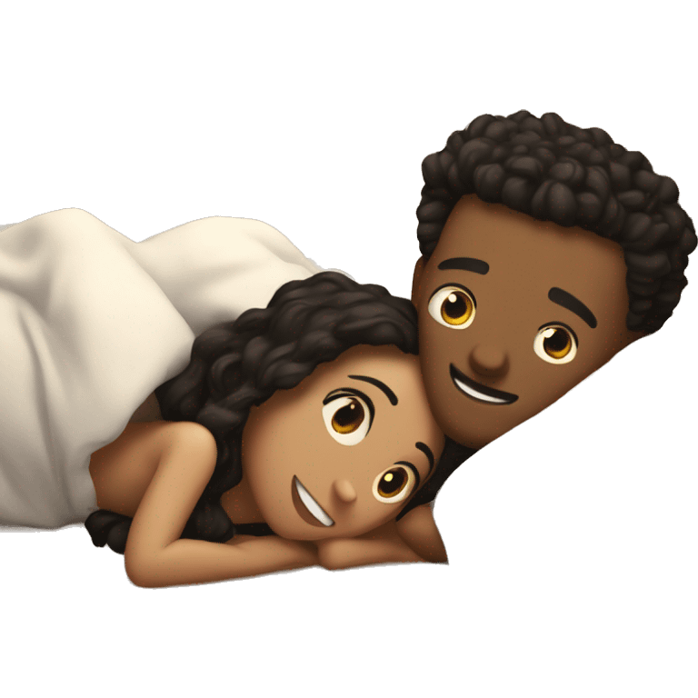 Me and my lovely boyfriend lie in the bed emoji