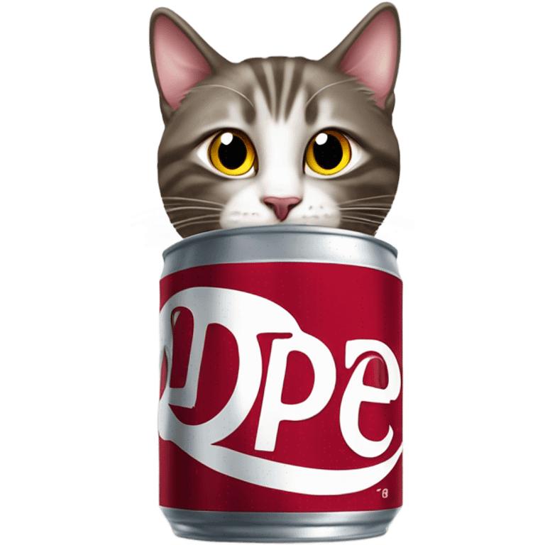 Cat drinking Dr Pepper emoji