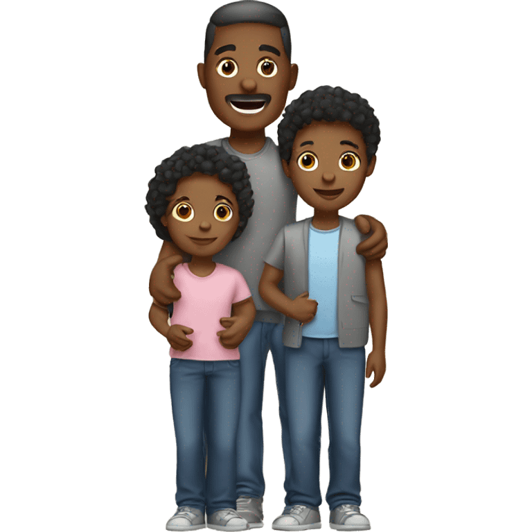 Black family with 2 sons and 1 daughter  emoji