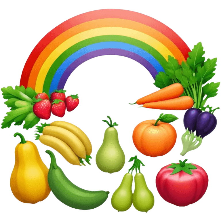 a rainbow meal friendly and minimaslistic emoji