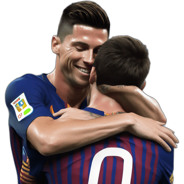 ronaldo hugging messi emoji