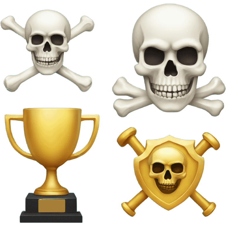 Skull and crossbones and a trophy  emoji