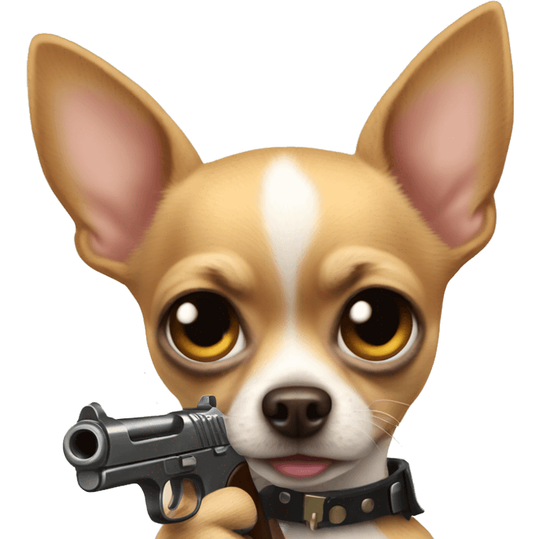 chihuahua with gun emoji