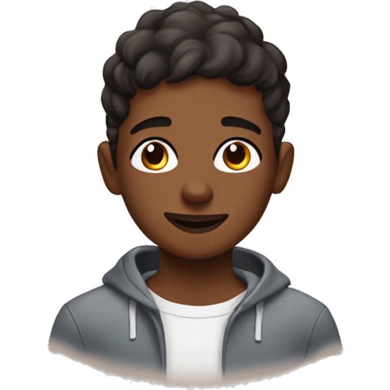 One brown skin boy doing skin care  emoji