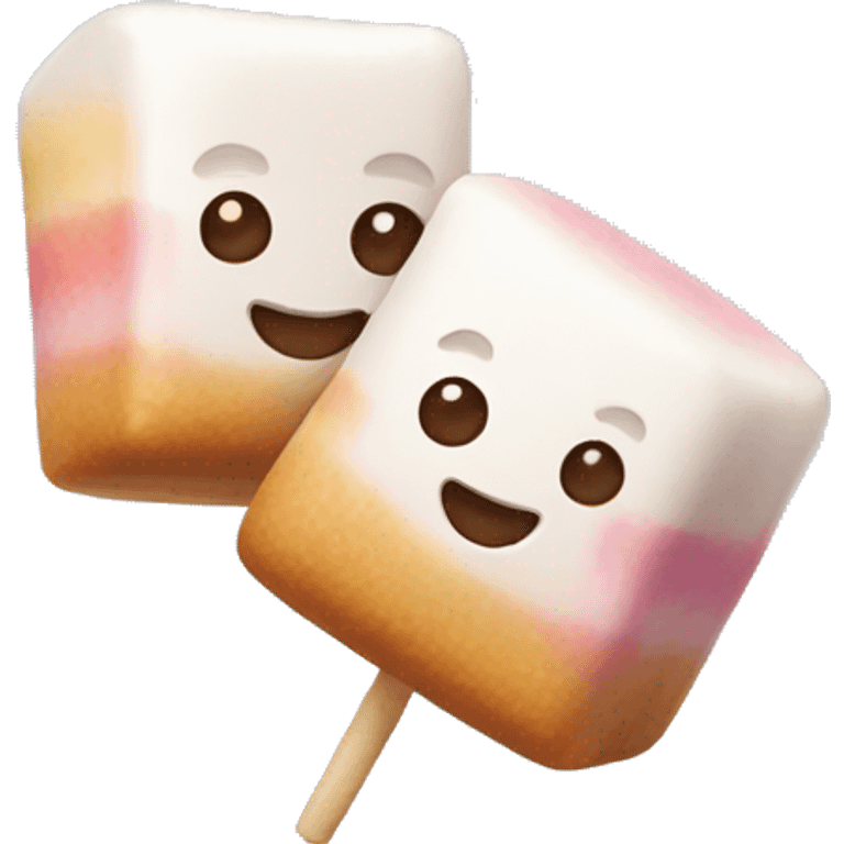 Two cute chamallows emoji