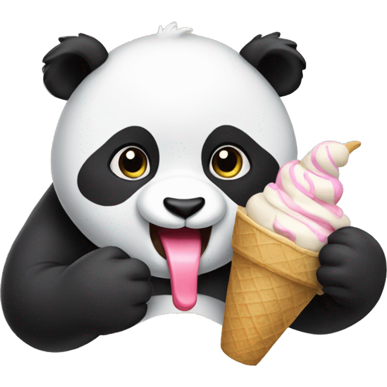 Panda eating ice cream emoji