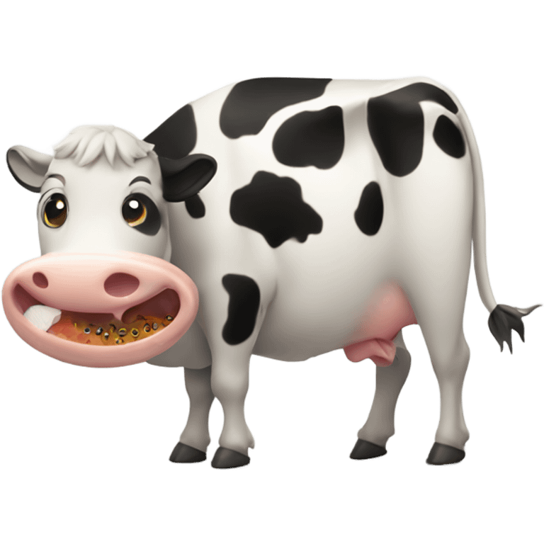 Cow with a fish emoji