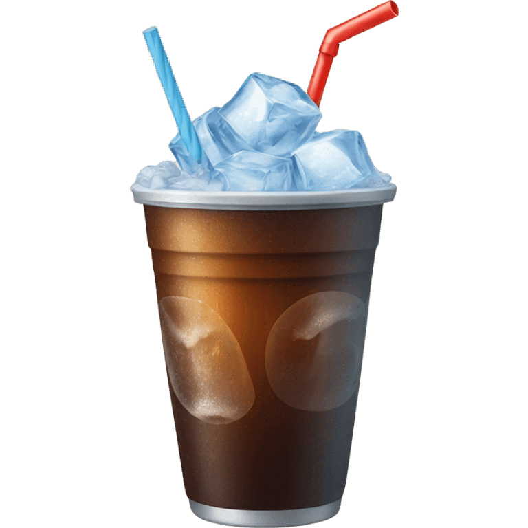 large cup of soda and ice with straw emoji