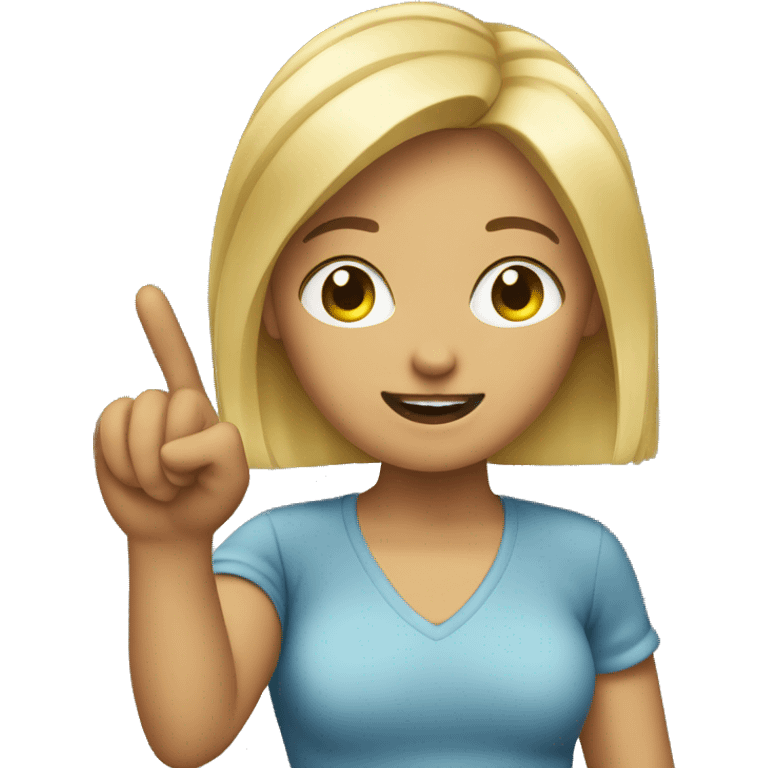 blonde girl pointing finger emoji