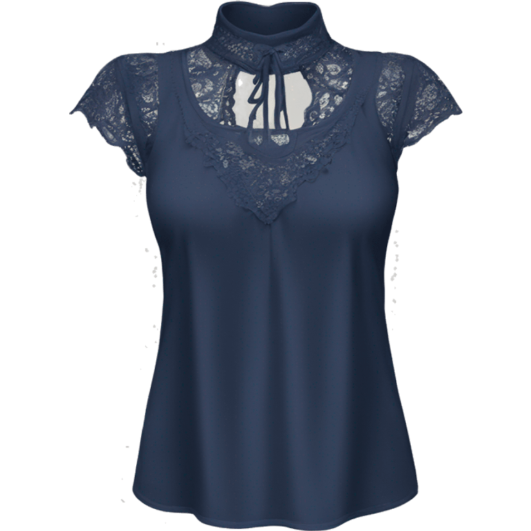  Navy blue top with lace emoji