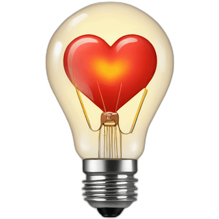 edison bulb with heart filament emoji