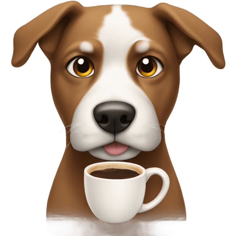 Dog with coffee emoji