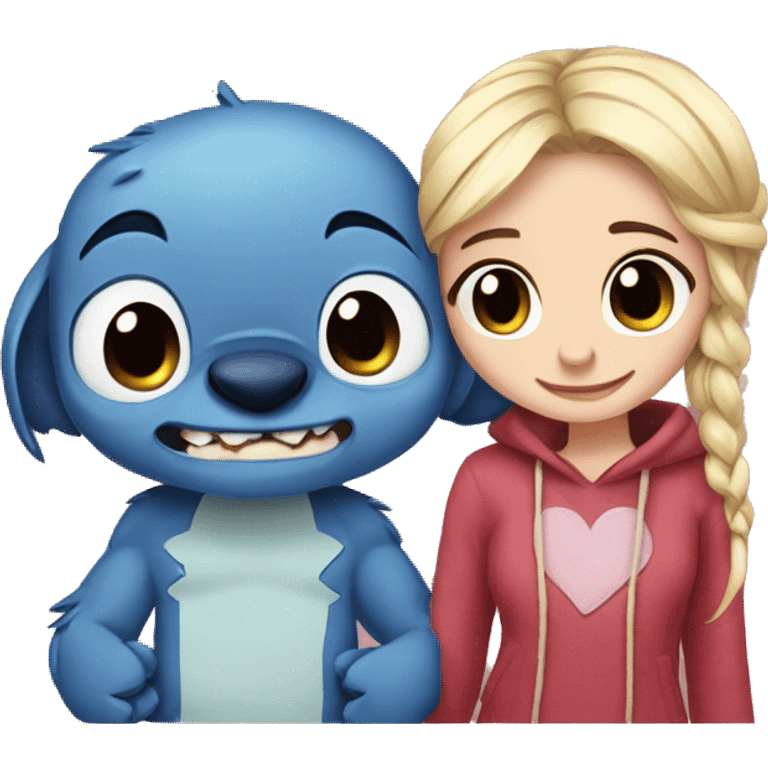 Stitch and his girlfriend in love  emoji