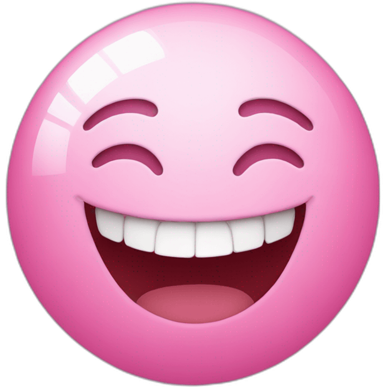 una bombilla rosa sonriendo emoji