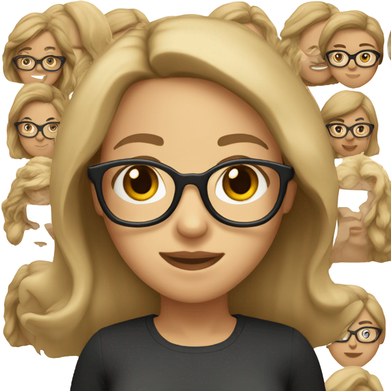 light skinned girl with black glasses and light brown hair emoji