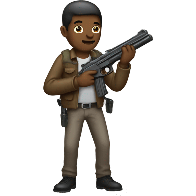 Man holding toy gun emoji