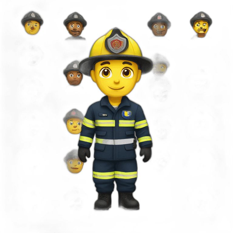 all emojis with a Ukrainian firefighter emoji