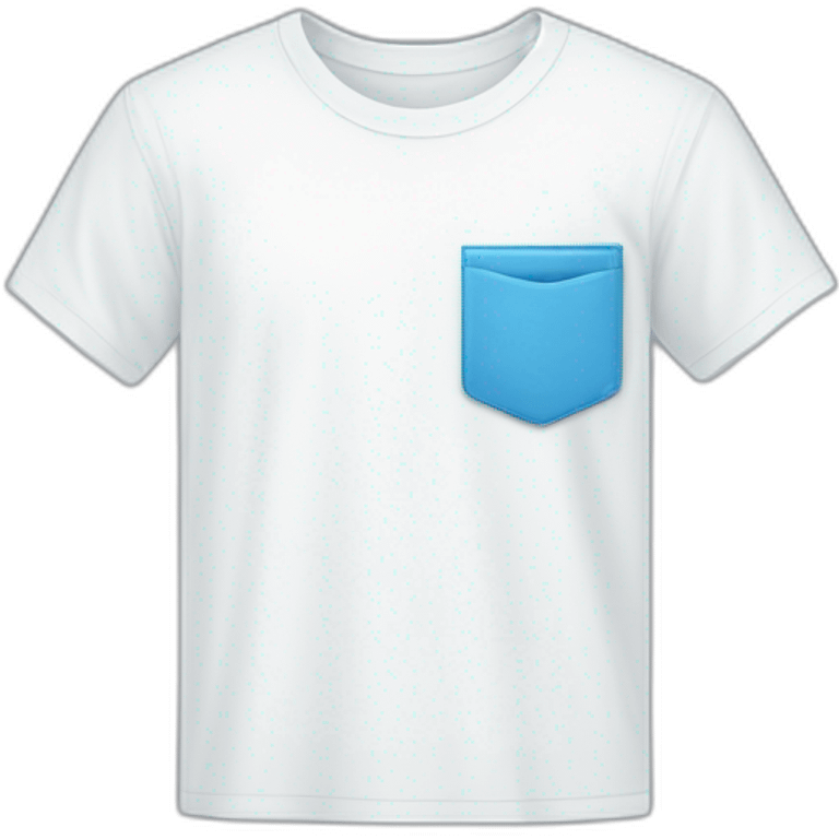 white tshirt with blue letter r on breast pocket emoji